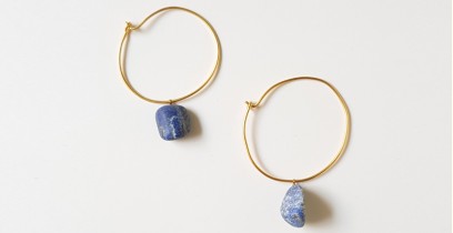 Tinted Oceans ✺ Stone Jewelry ✺ lapis stone loop earrings { 17 }
